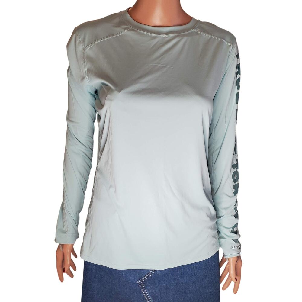Simms Women’s SolarFlex LS Crewneck Shirt UPF 50 Light Teal Medium NWT